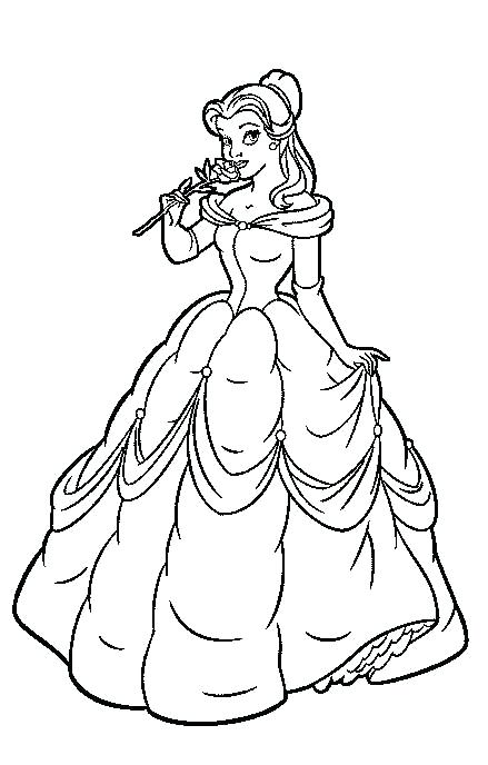 free princess belle coloring pages