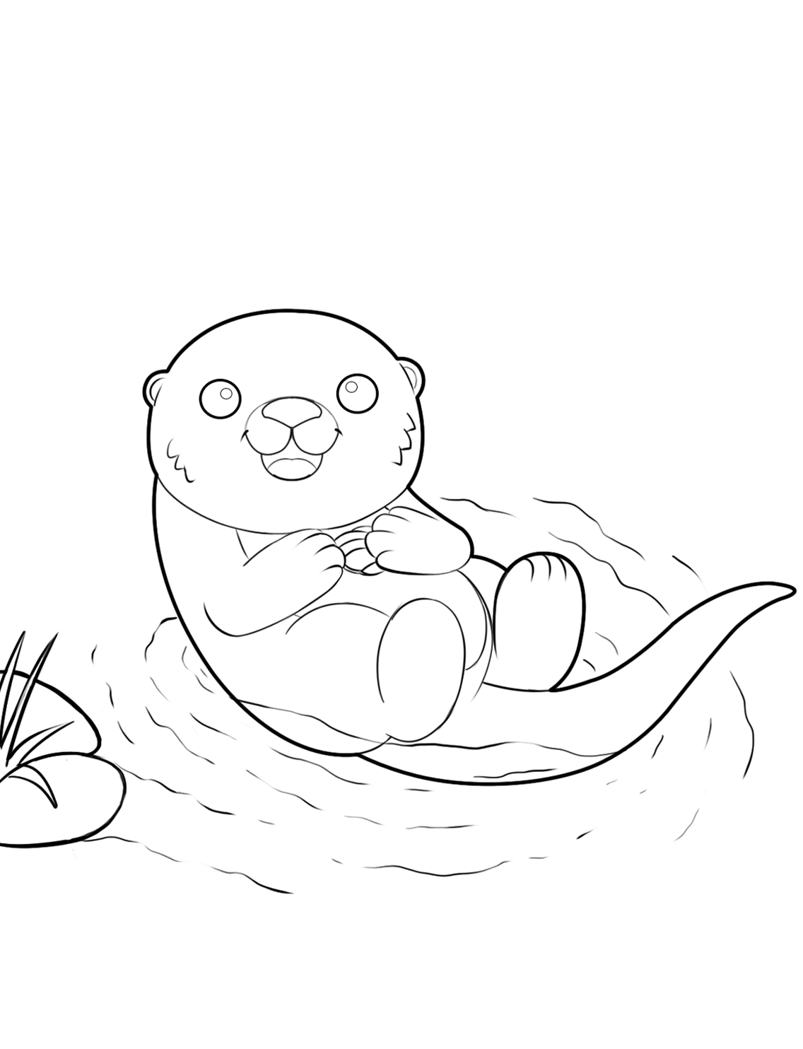 baby otter coloring pages