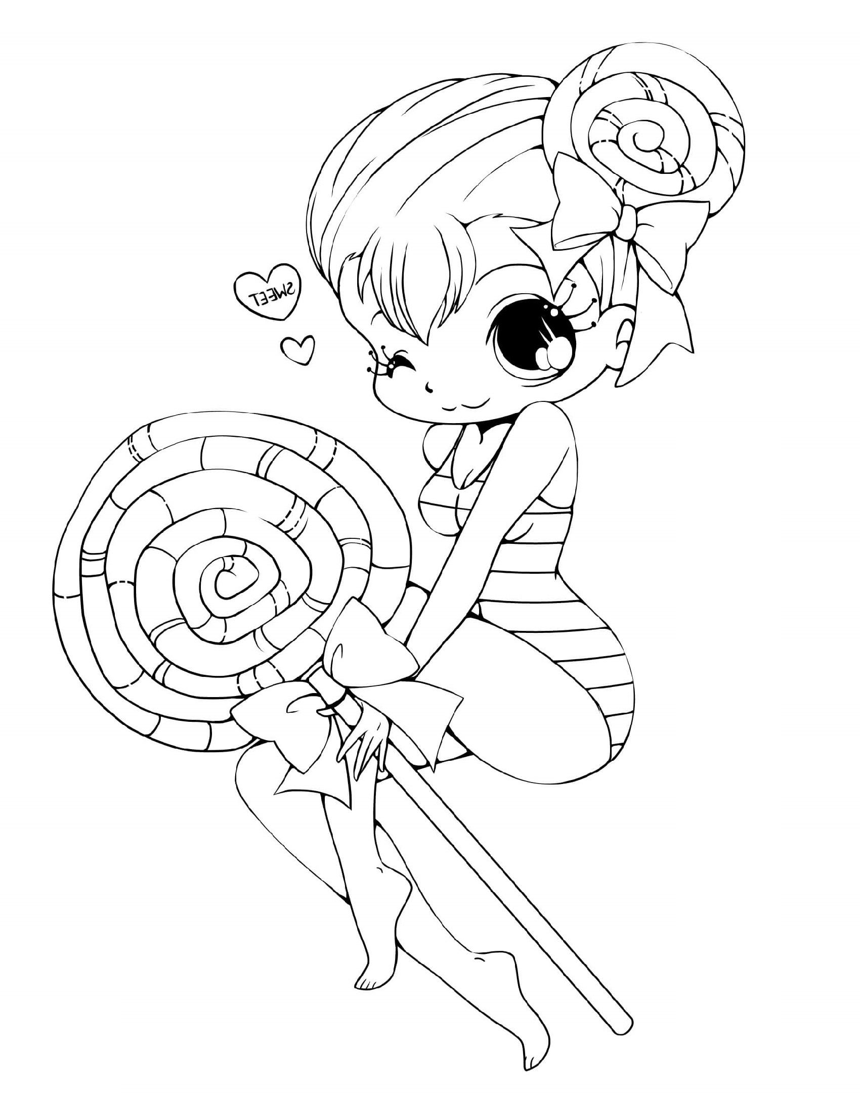 chibi anime girl coloring pages