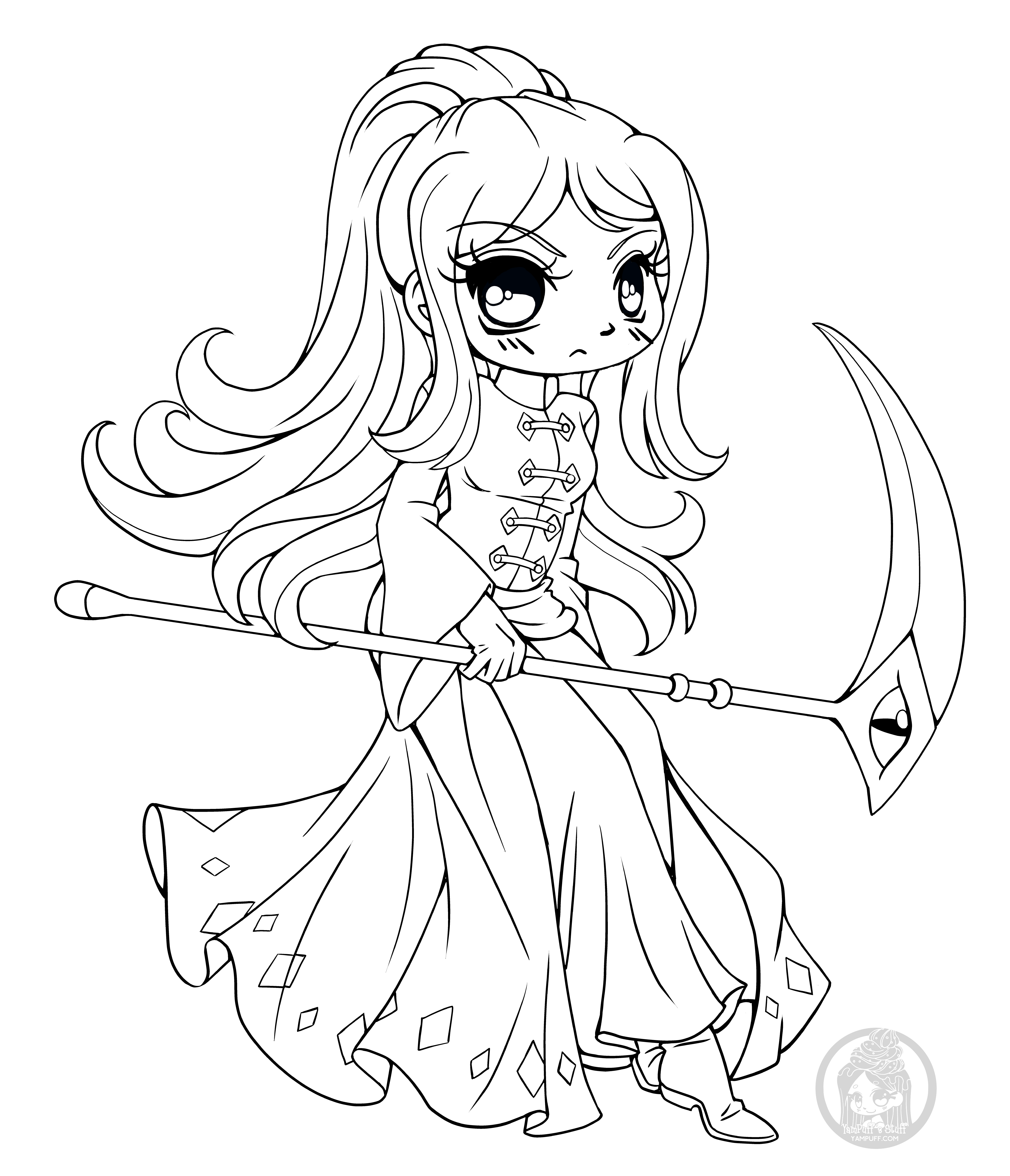 chibi girls coloring pages