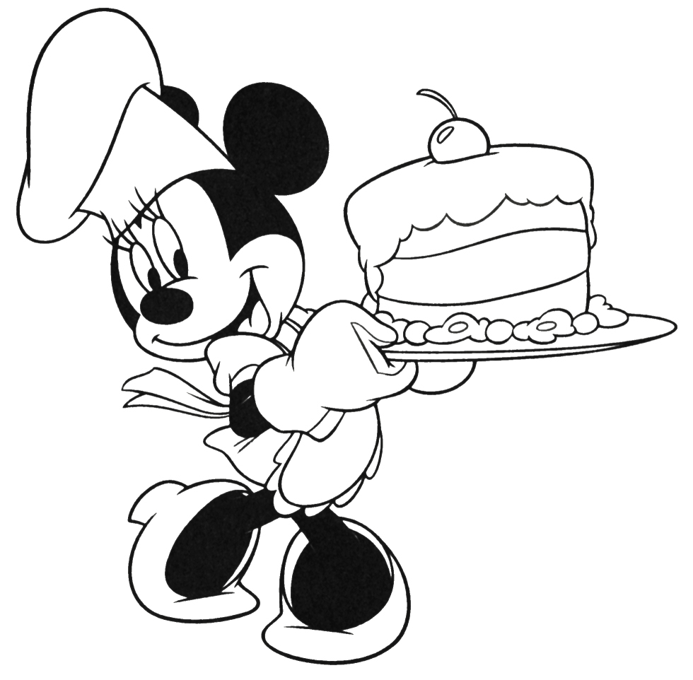 happy birthday minnie mouse coloring pages