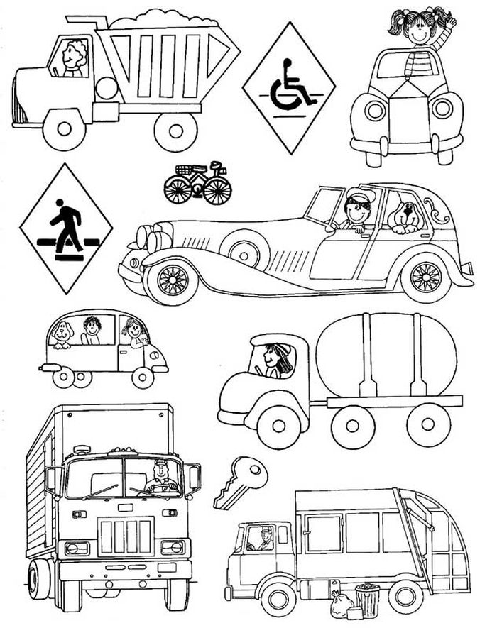 land transportation coloring pages