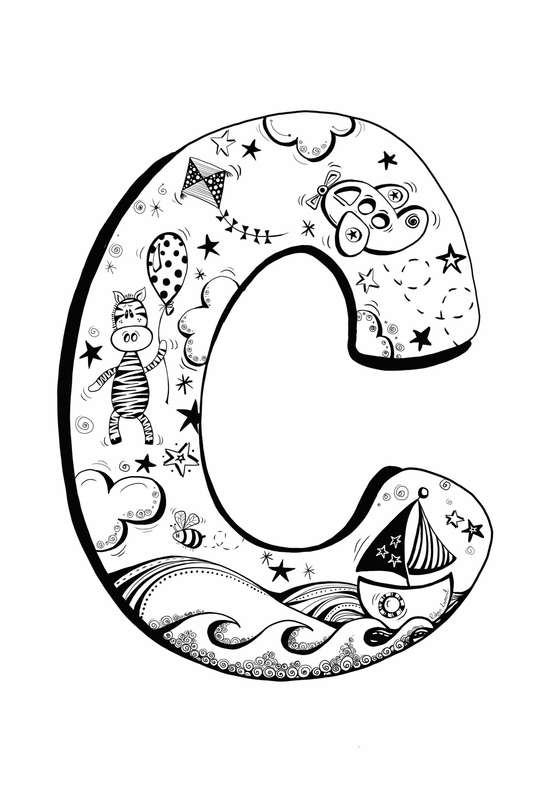 coloring pages for adults letter c