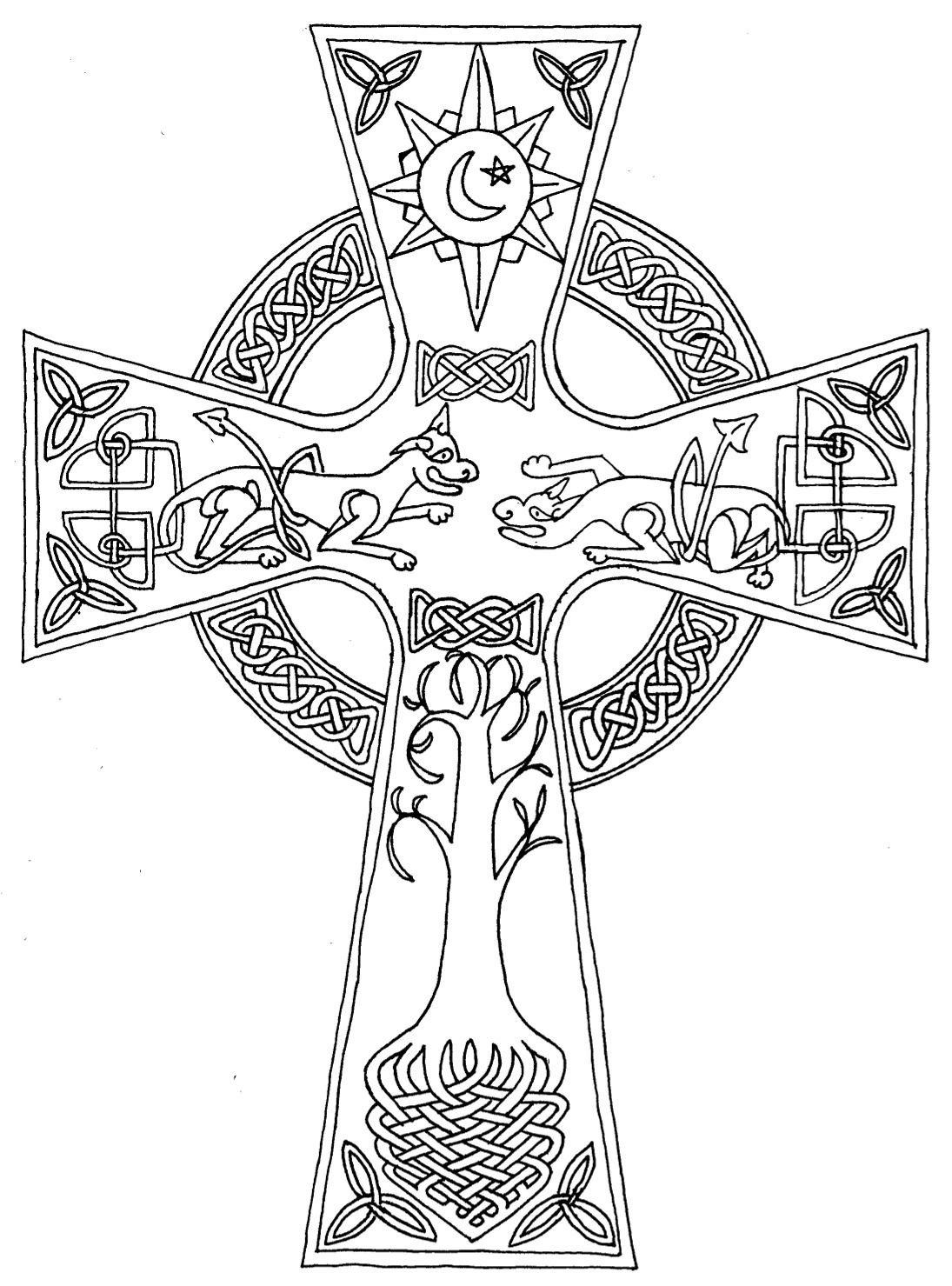 celtic cross coloring pages