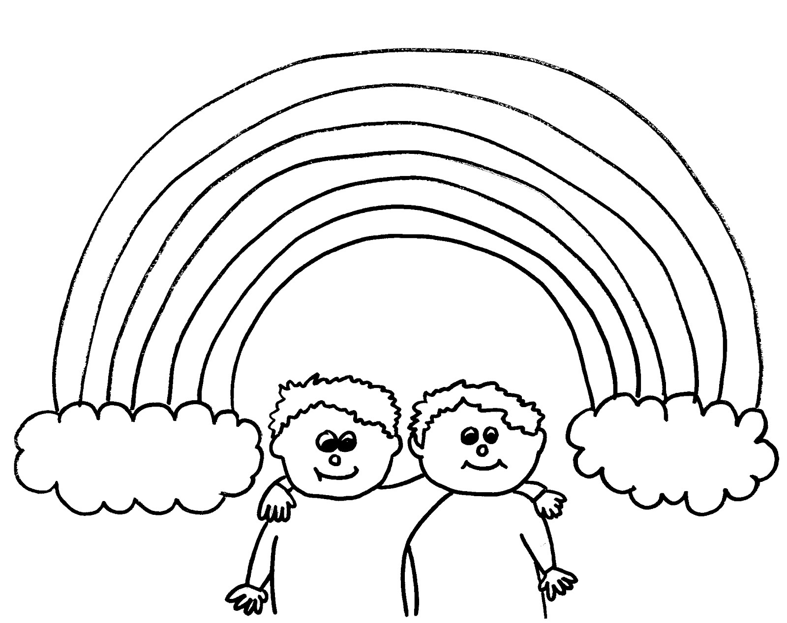 rainbow coloring page preschool