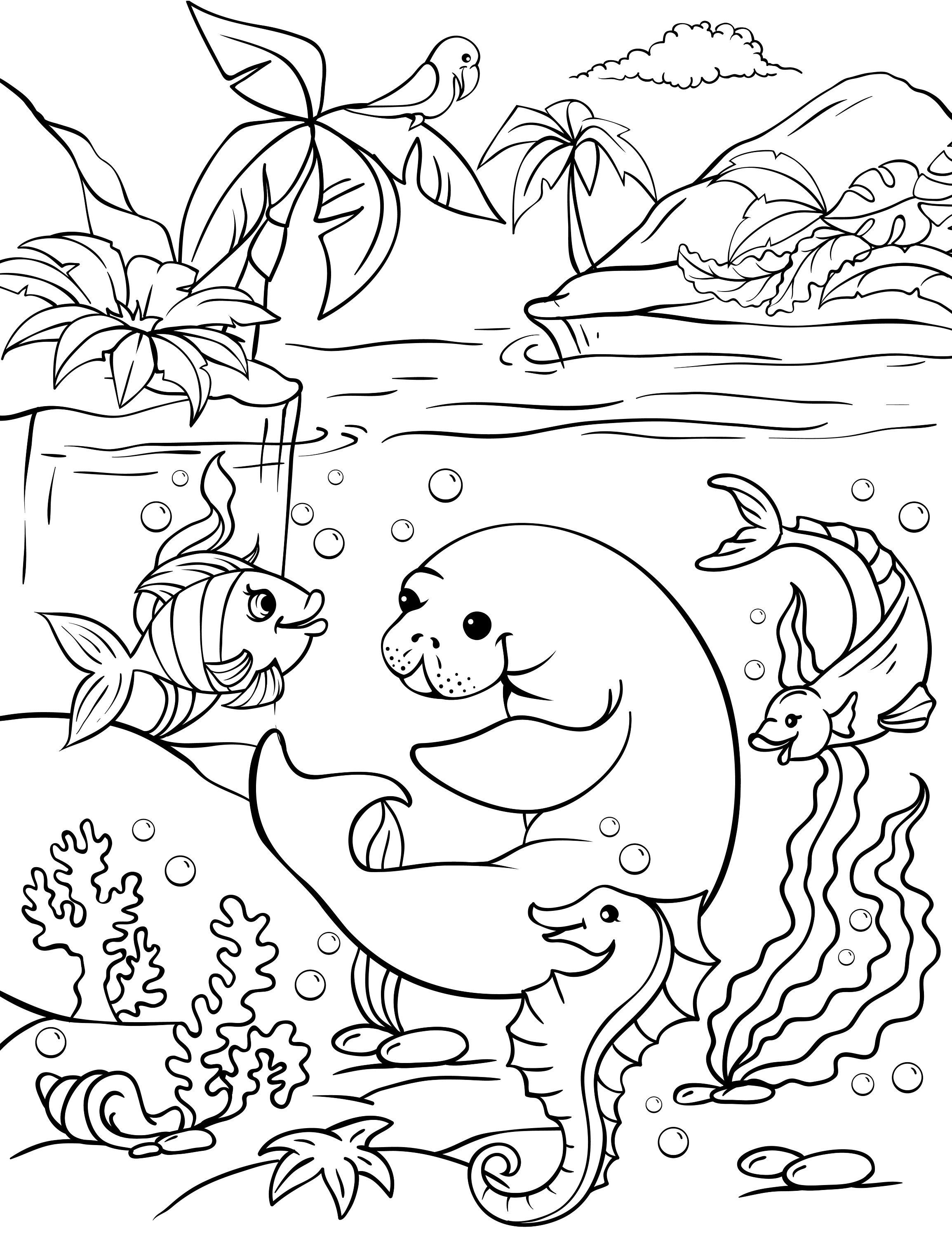 adult coloring pages sea creatures