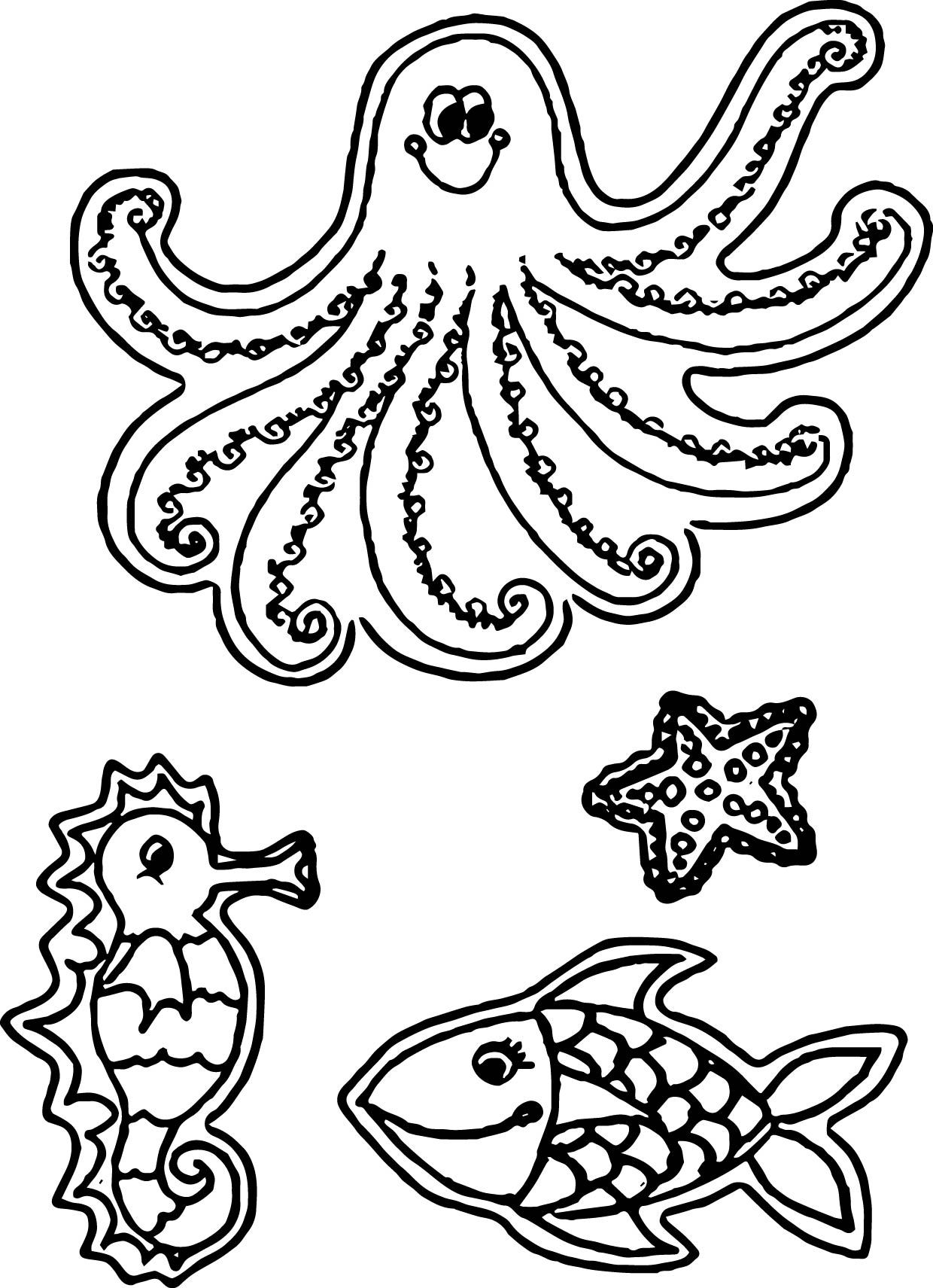 coloring pages of sea creatures