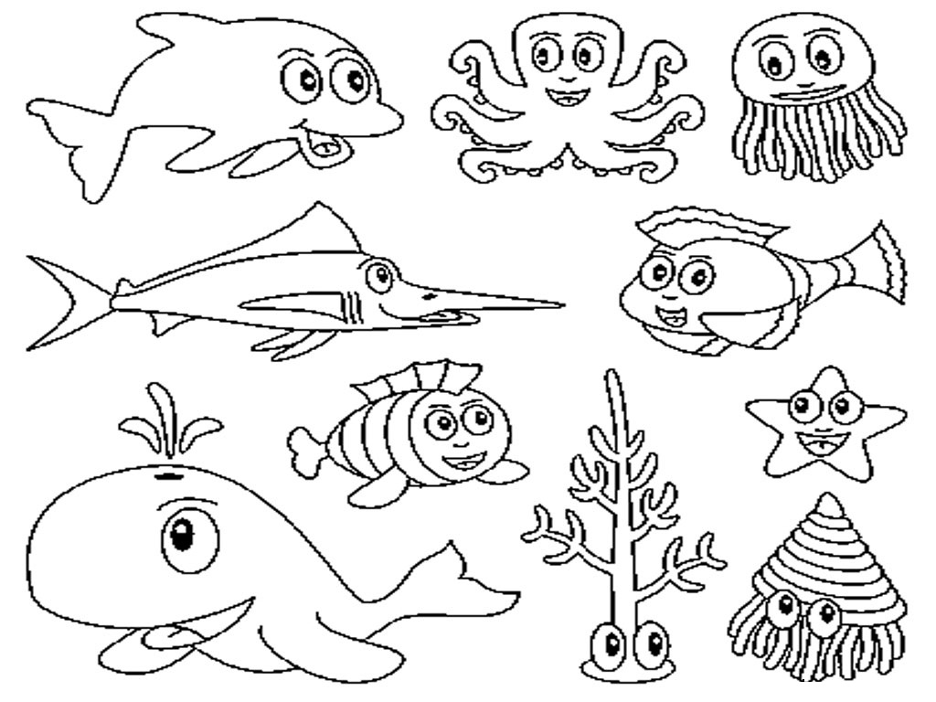 free coloring pages sea creatures