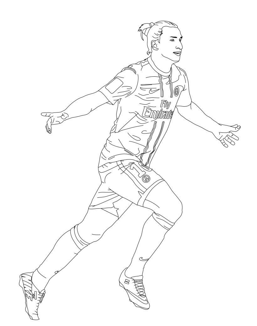 zlatan ibrahimovic psg coloring pages