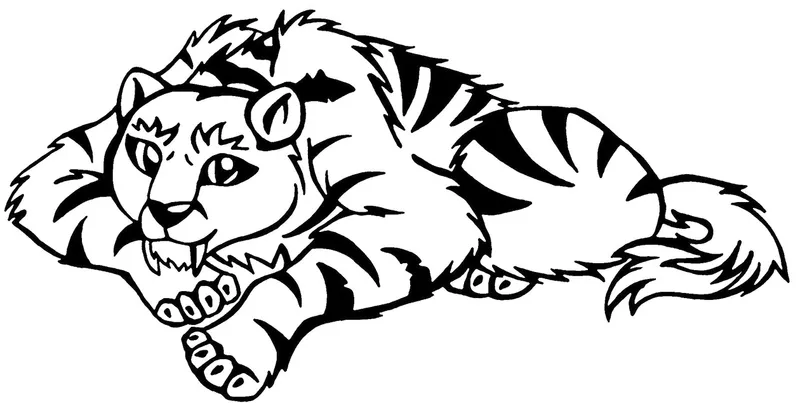 Cartoon Tiger Coloring Pages