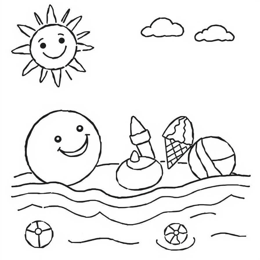 summer coloring pages for preschool