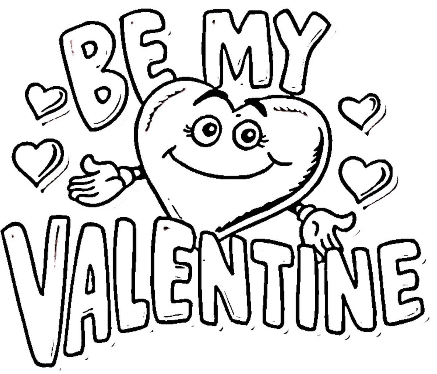 Printable Be My Valentine Coloring Pages