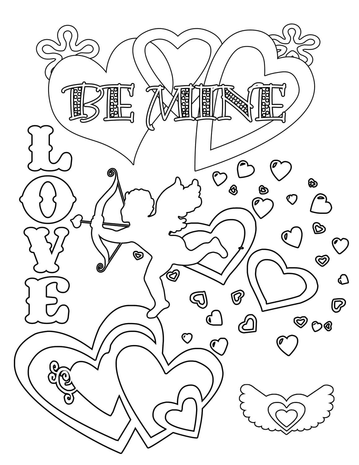 be my valentine coloring pages