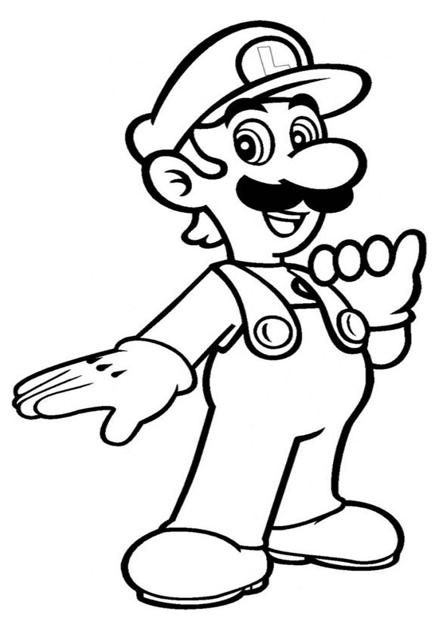 Printable Luigi Coloring Pages