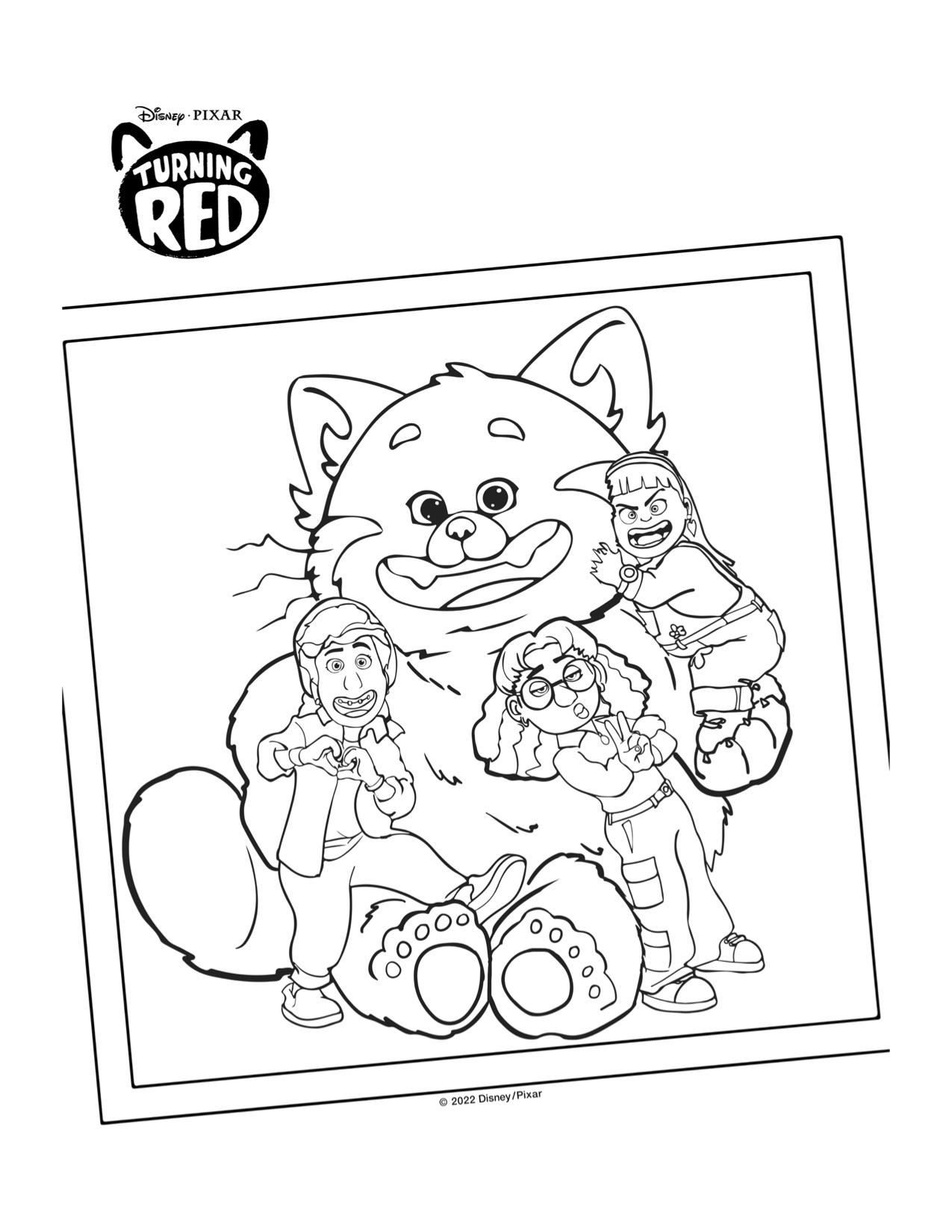 Printable Turning Red Coloring Pages