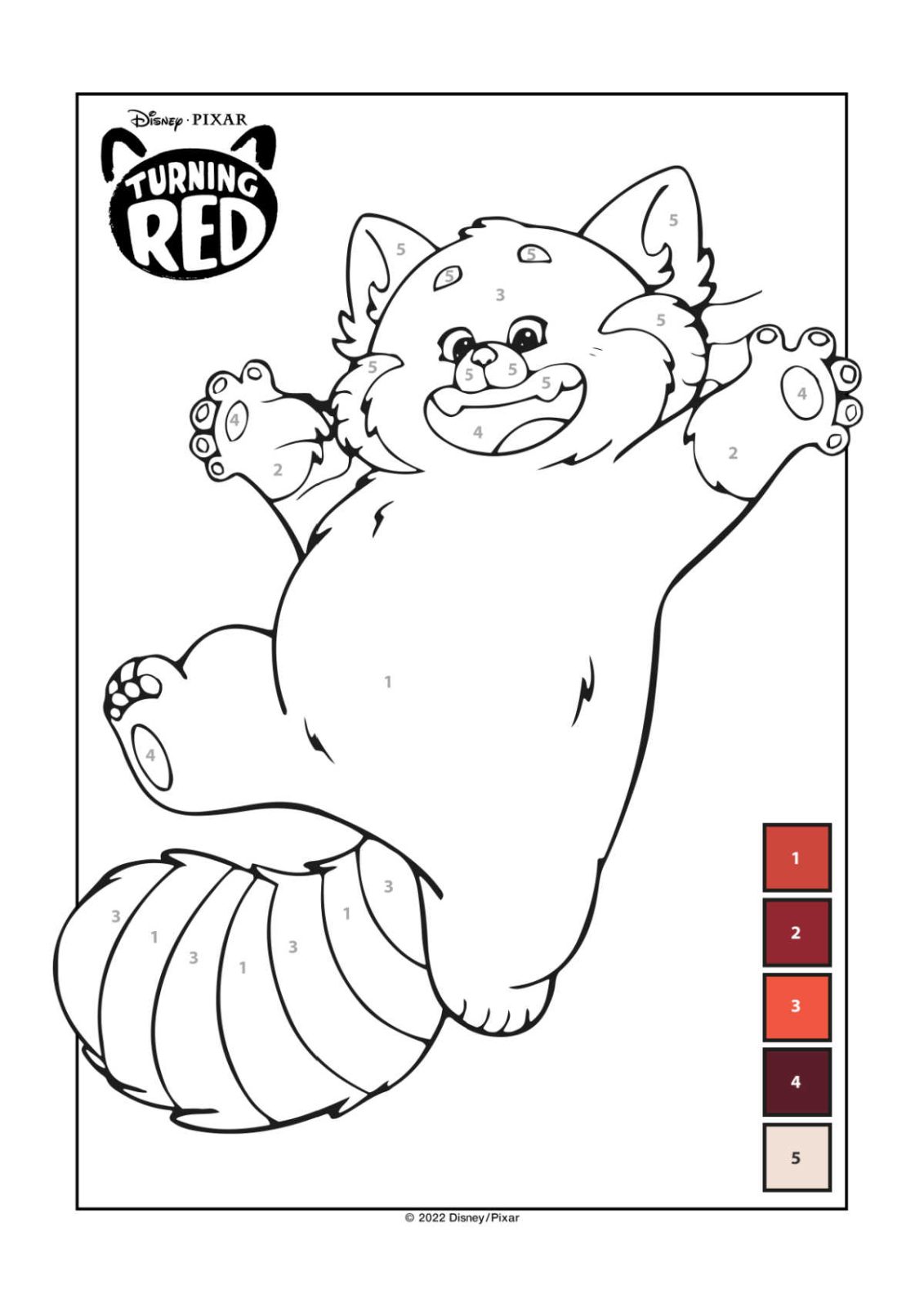 Turning Red Coloring Pages By Number