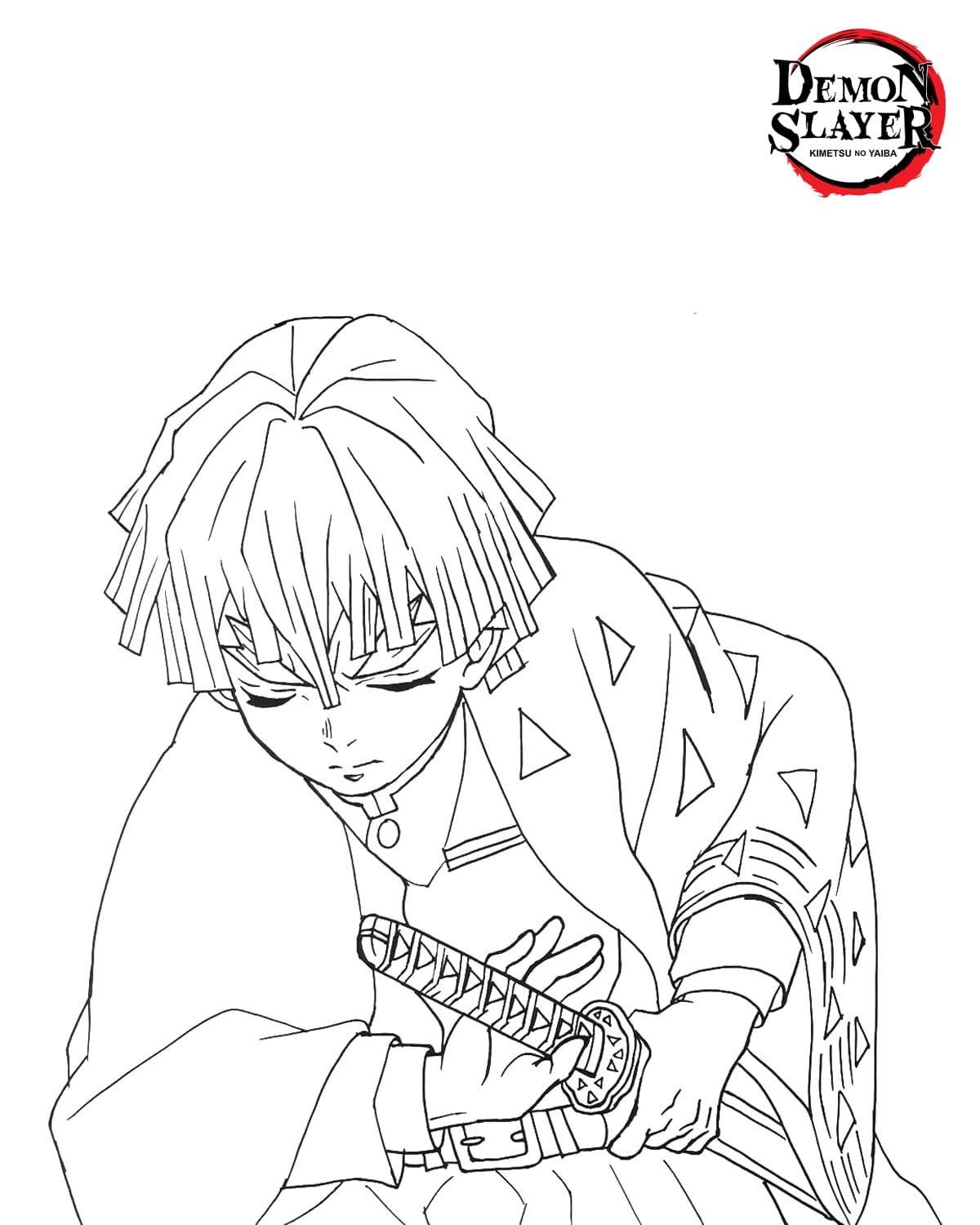 Zenitsu Demon Slayer Coloring Pages