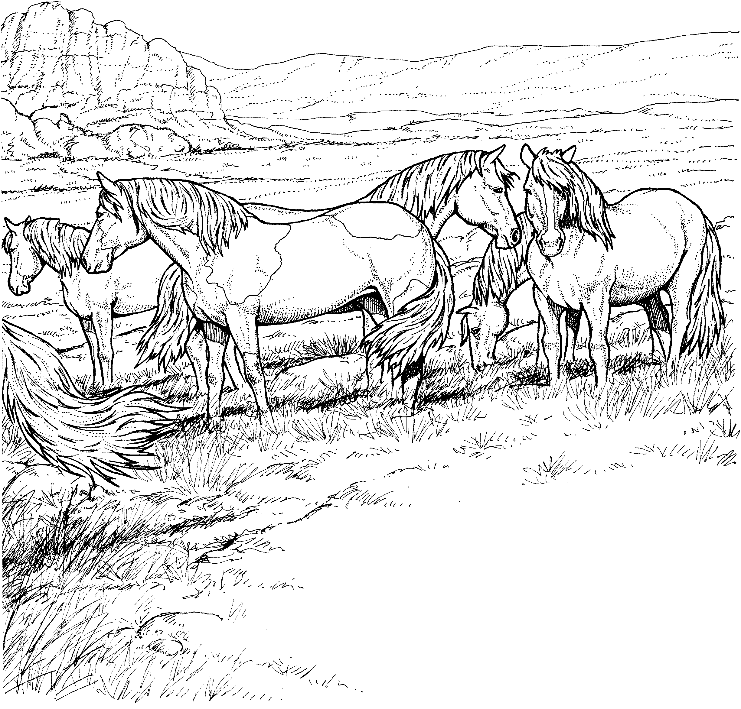 Free Printable Realistic Horse Coloring Pages