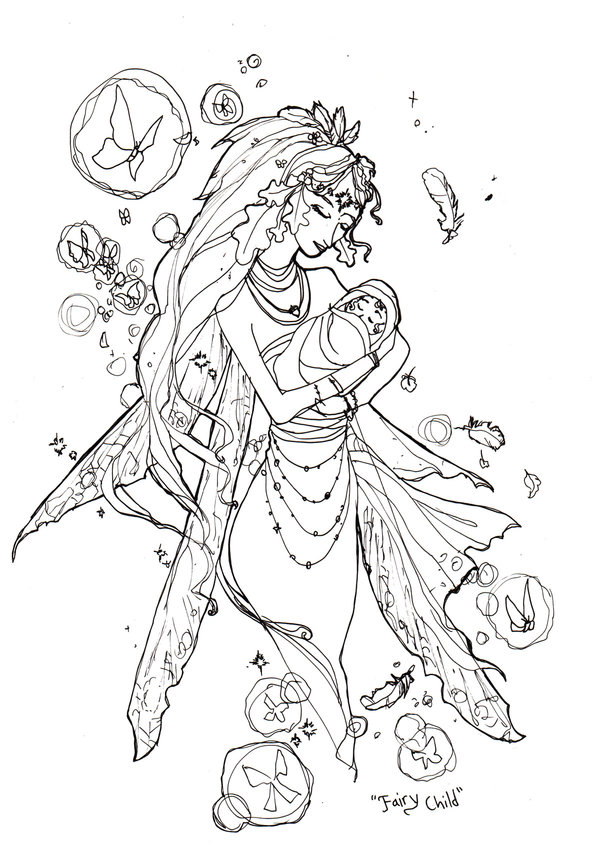 Gothic Fairy Coloring Pages