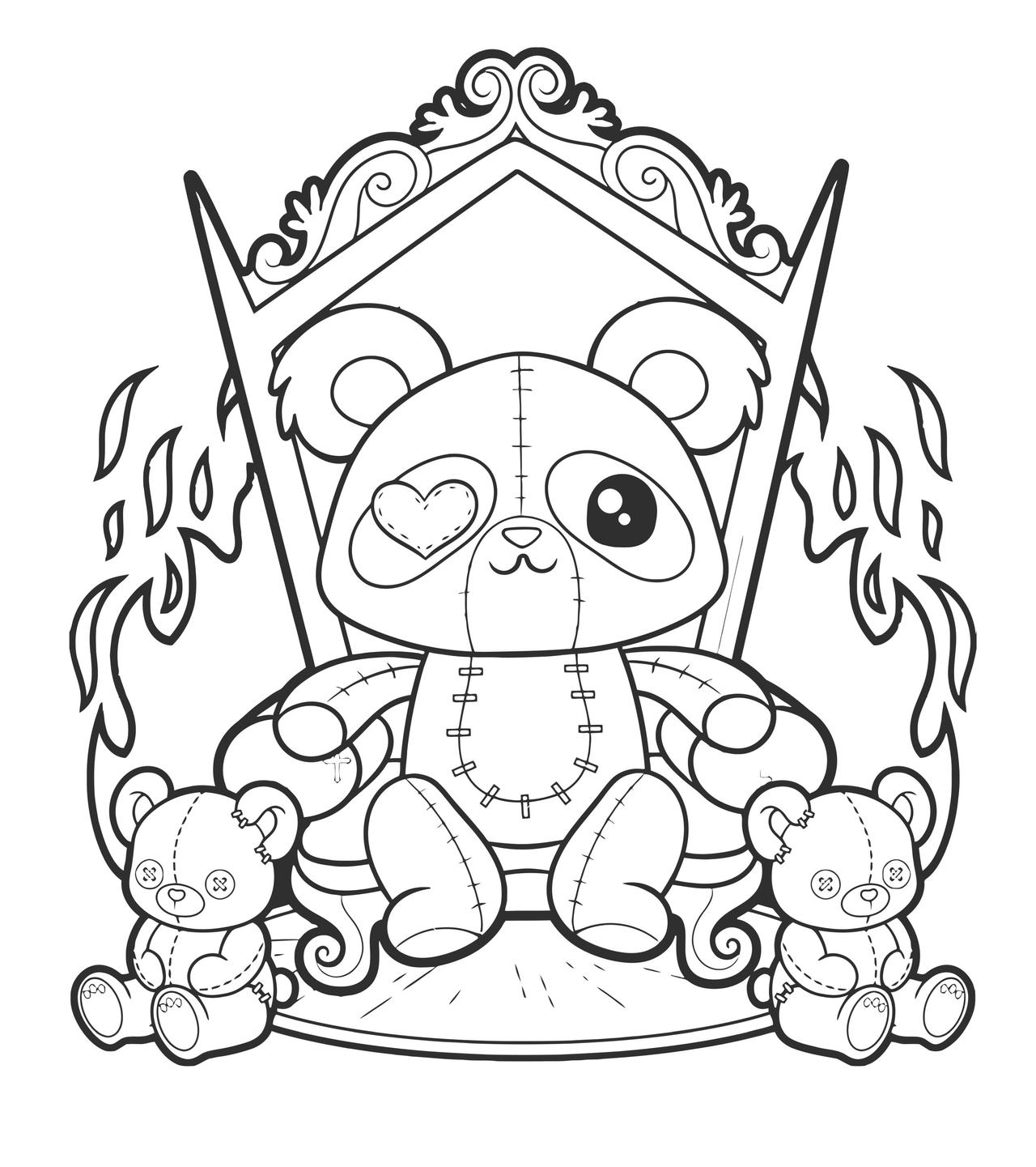 Gothic Panda Coloring Pages