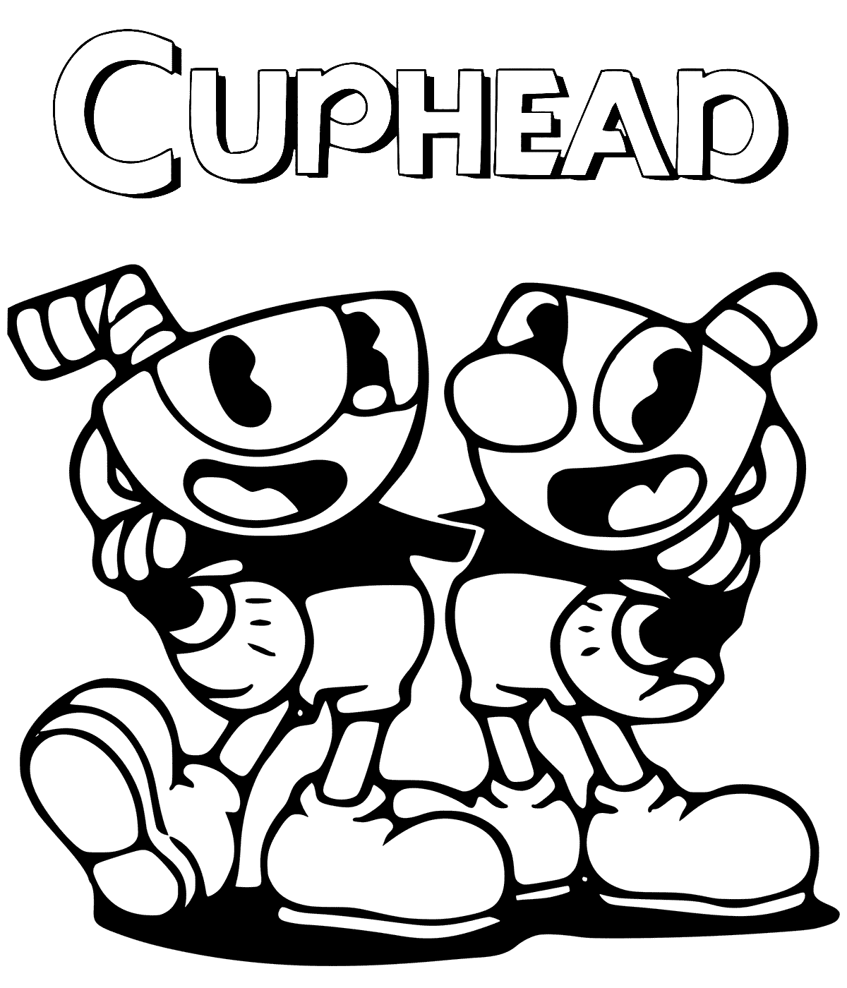 Printable Cuphead Coloring Pages