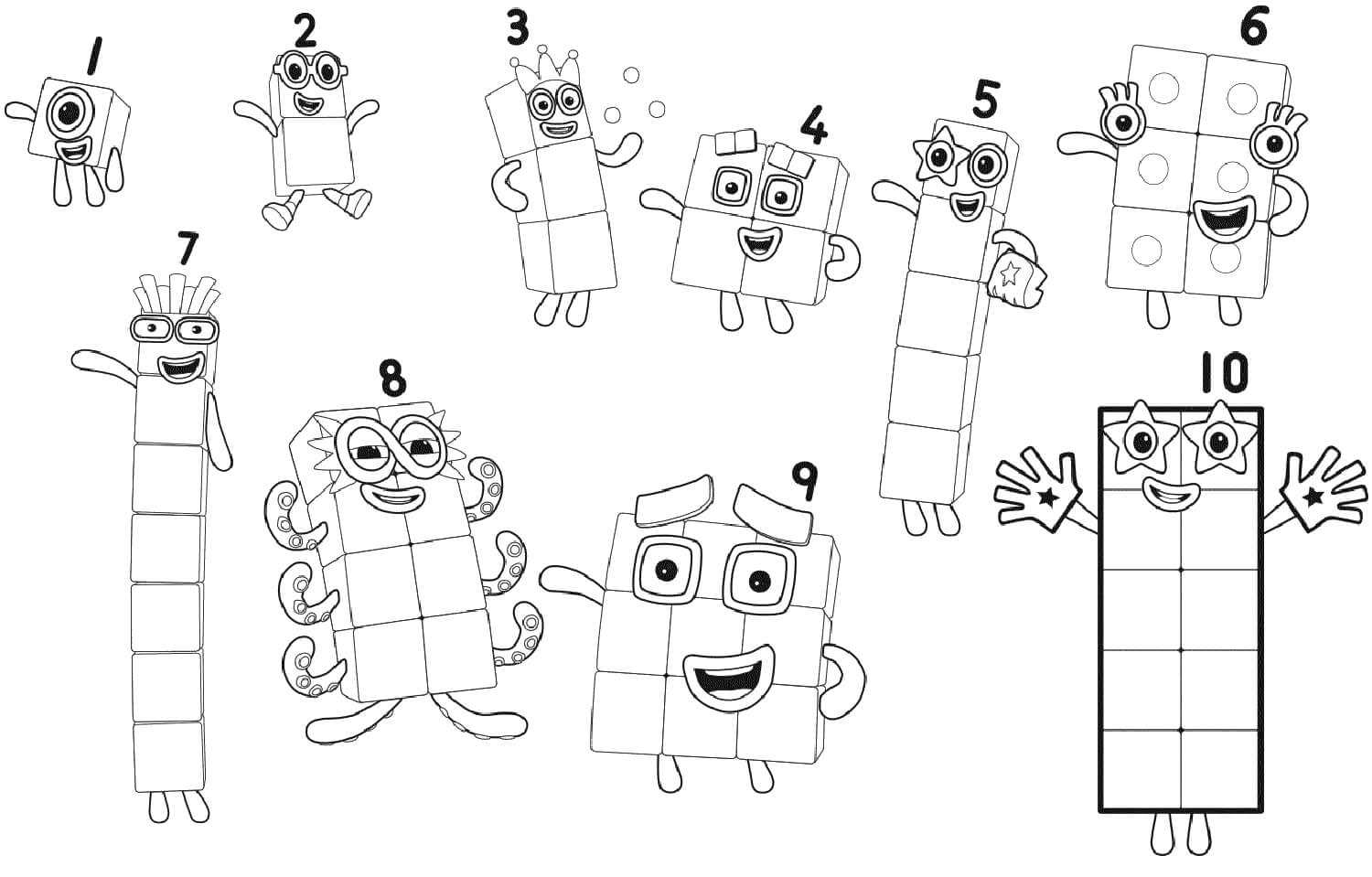 Printable Numberblocks Coloring Pages