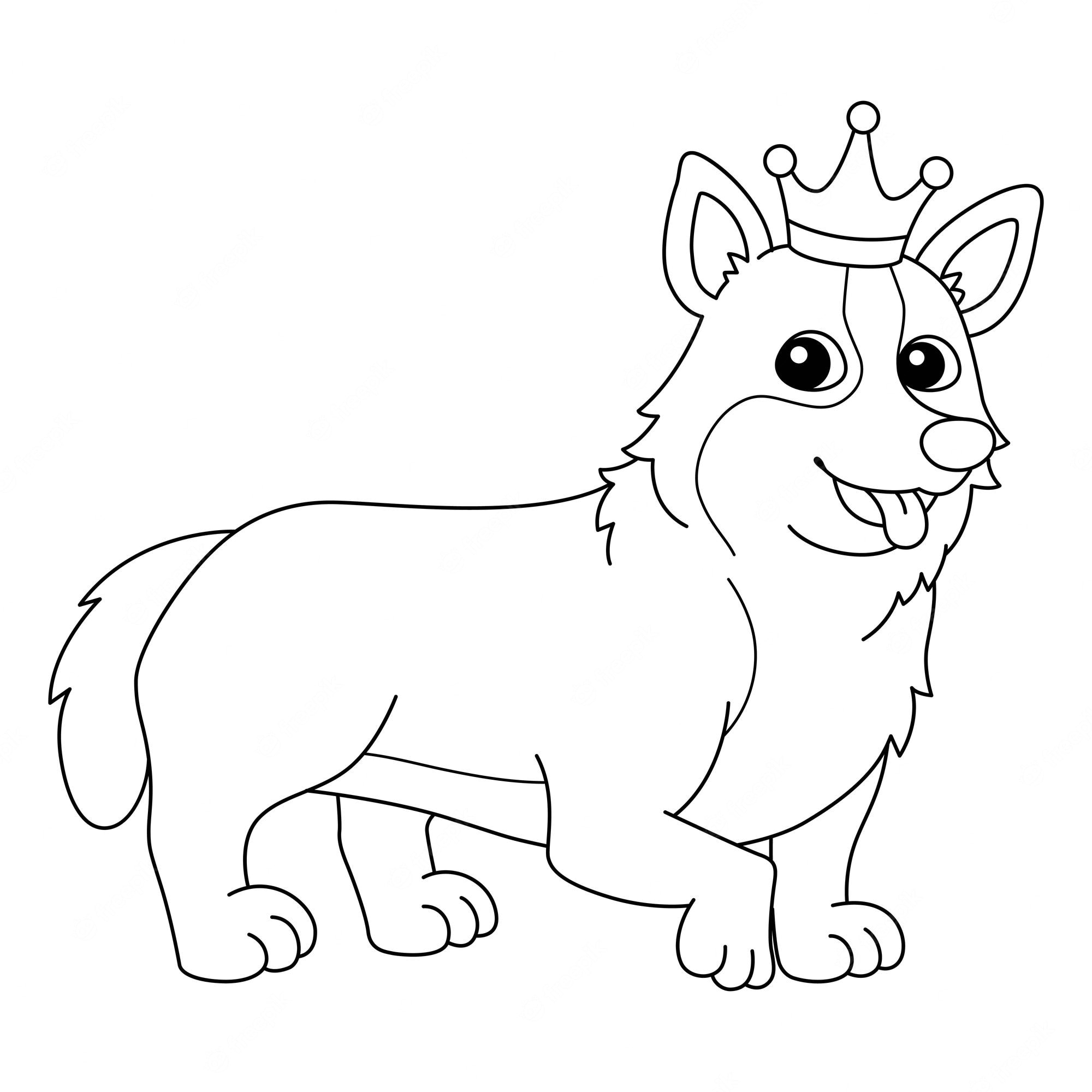 corgi dog coloring page