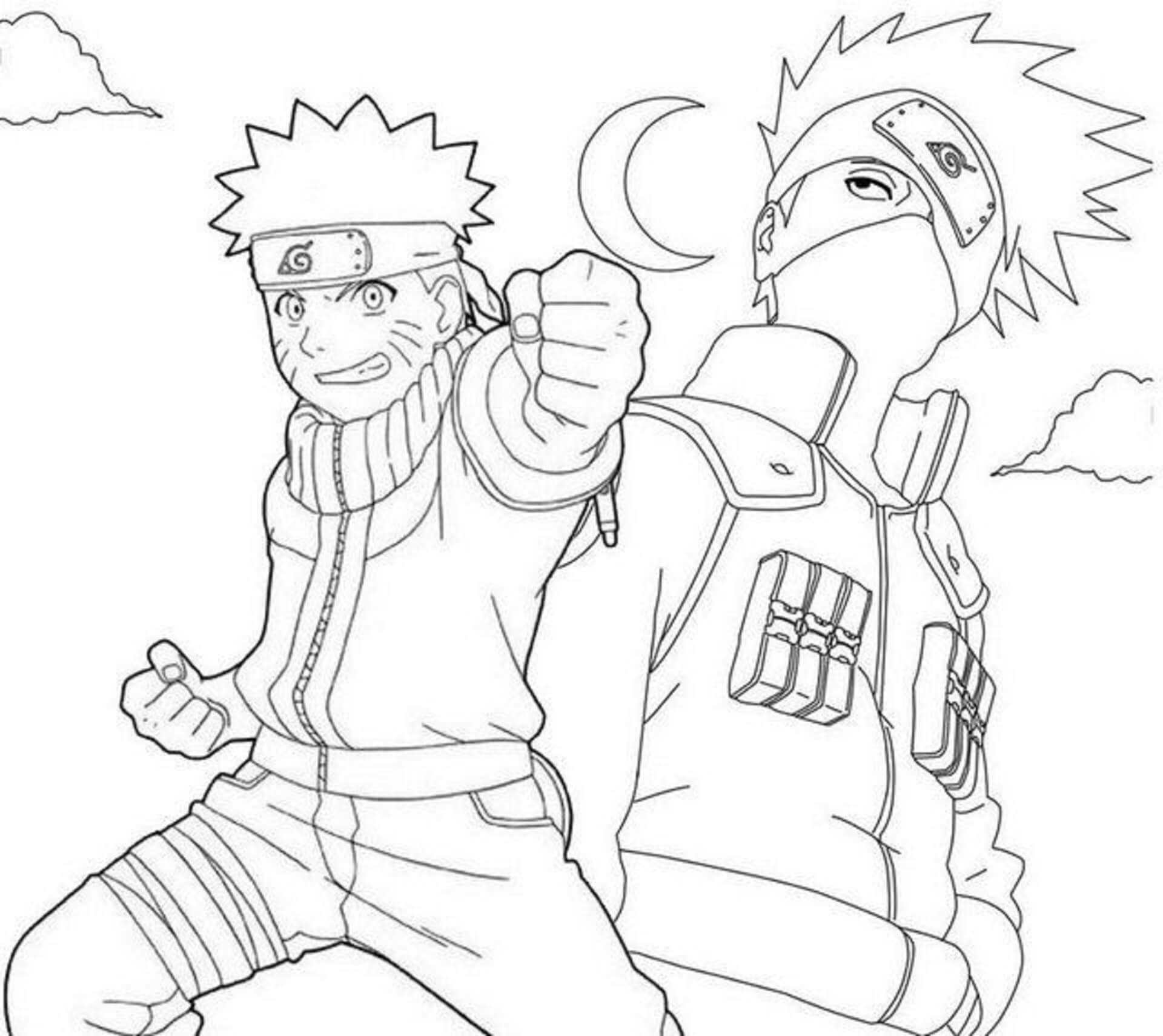 naruto and Kakashi Coloring Pages