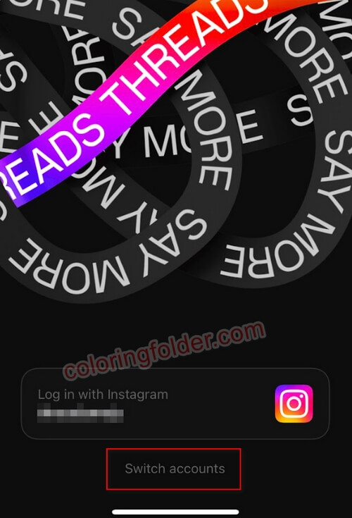 how to switch account on Threads app
