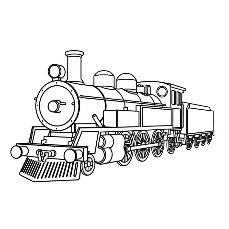 realistic train coloring pages