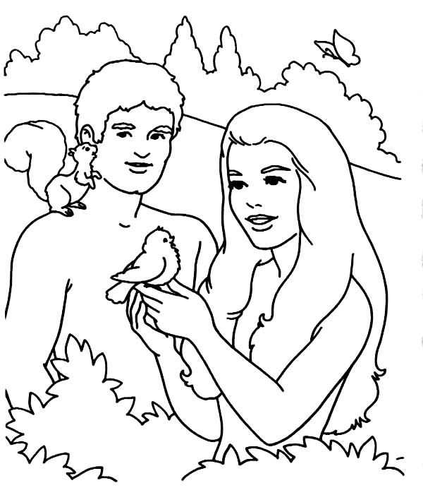 Adam And Eve Creation Coloring Pages