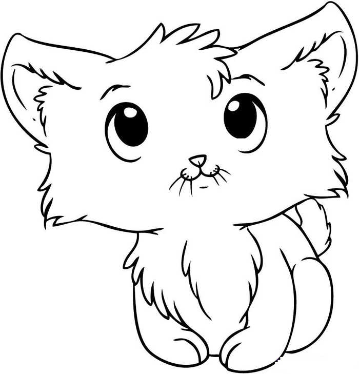 Adorable Kitten Coloring Page