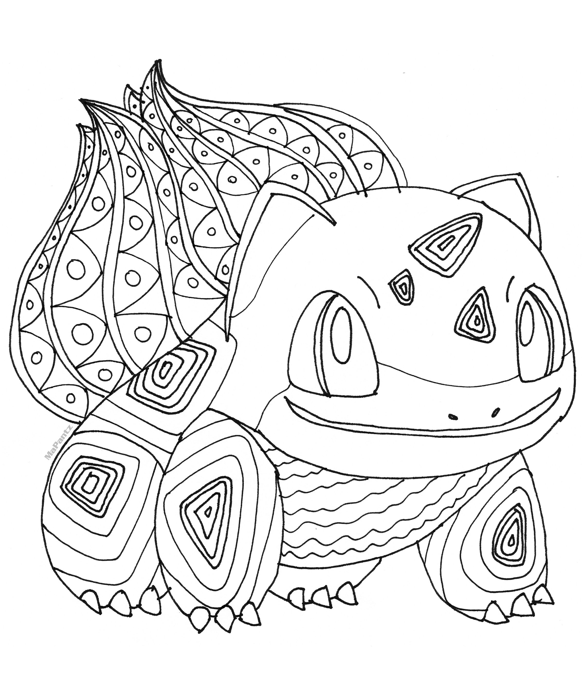 adult bulbasaur coloring pages