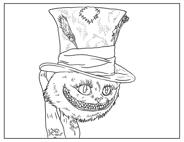 Adult Cheshire Cat Coloring Pages