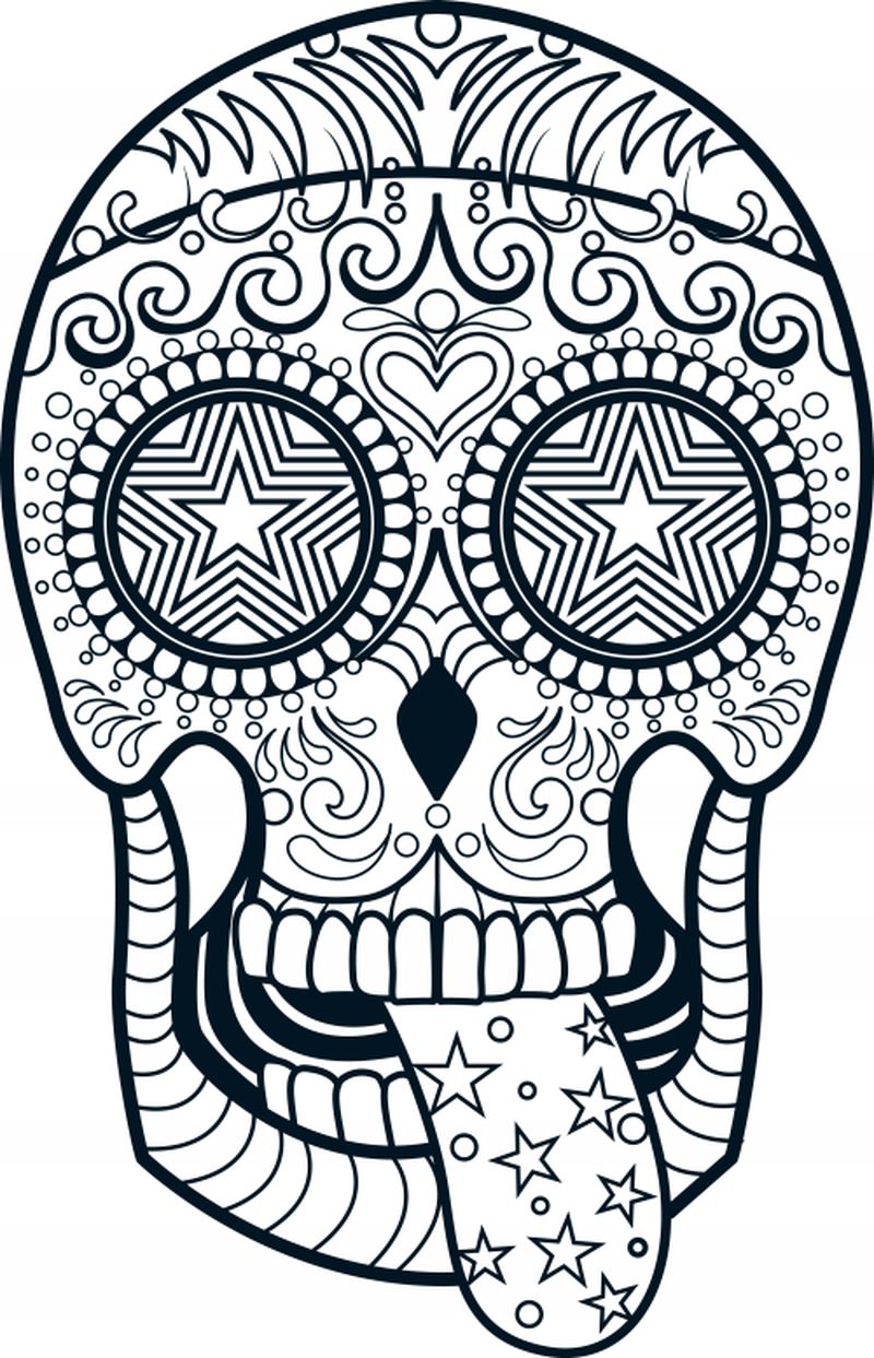 Adult Sugar Skull Coloring Pages