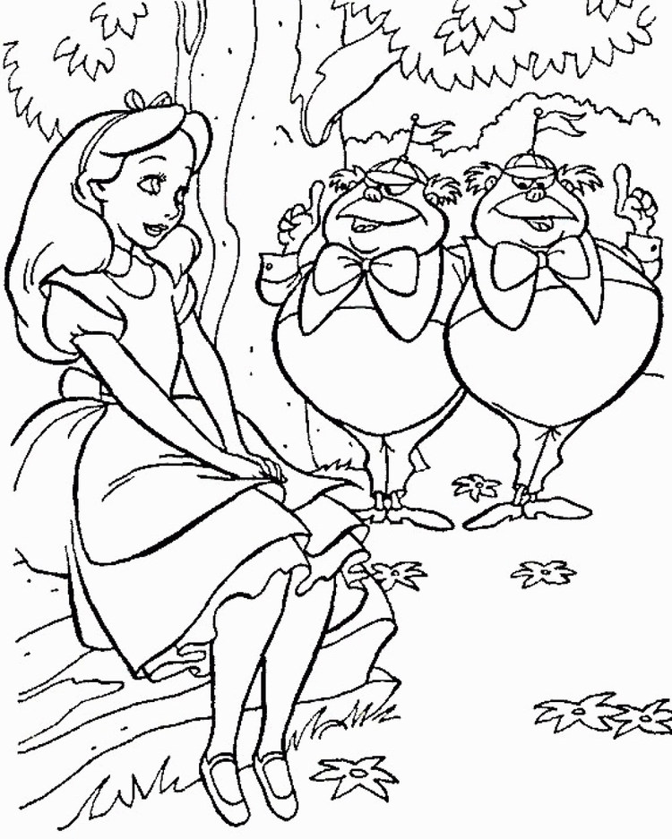 Alice In Wonderland Coloring Pages Printable