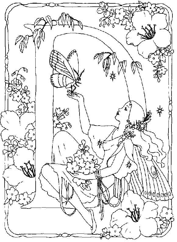 Alphabet D Fairy Coloring Pages