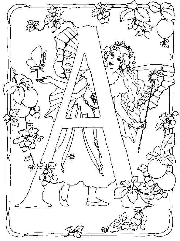 Alphabet Fairy Coloring Pages