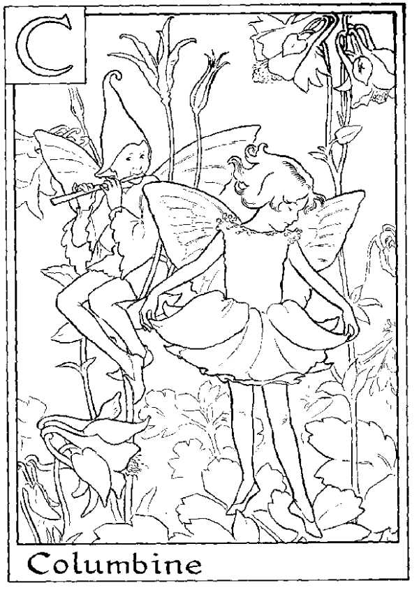 Alphabet Fairy Columbine Coloring Pages