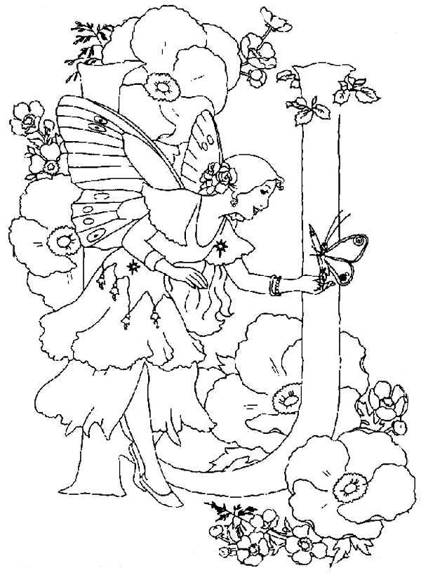 Alphabet J Fairy Coloring Pages