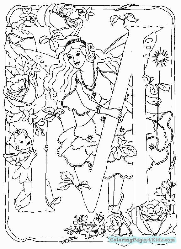 Alphabet M Fairy Coloring Pages