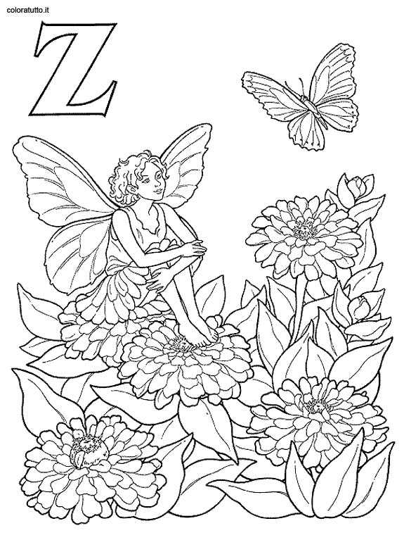 Alphabet Z Fairy Coloring Pages