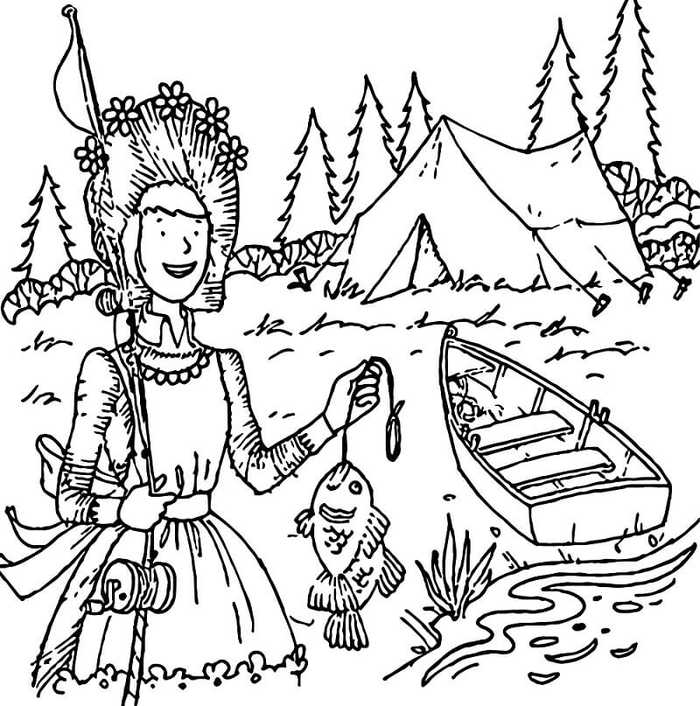 Amelia Bedelia Camping Coloring Page