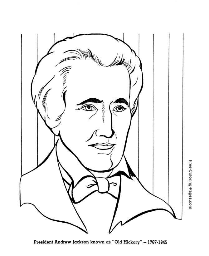 Andrew Jackson Presidents Day Coloring Page