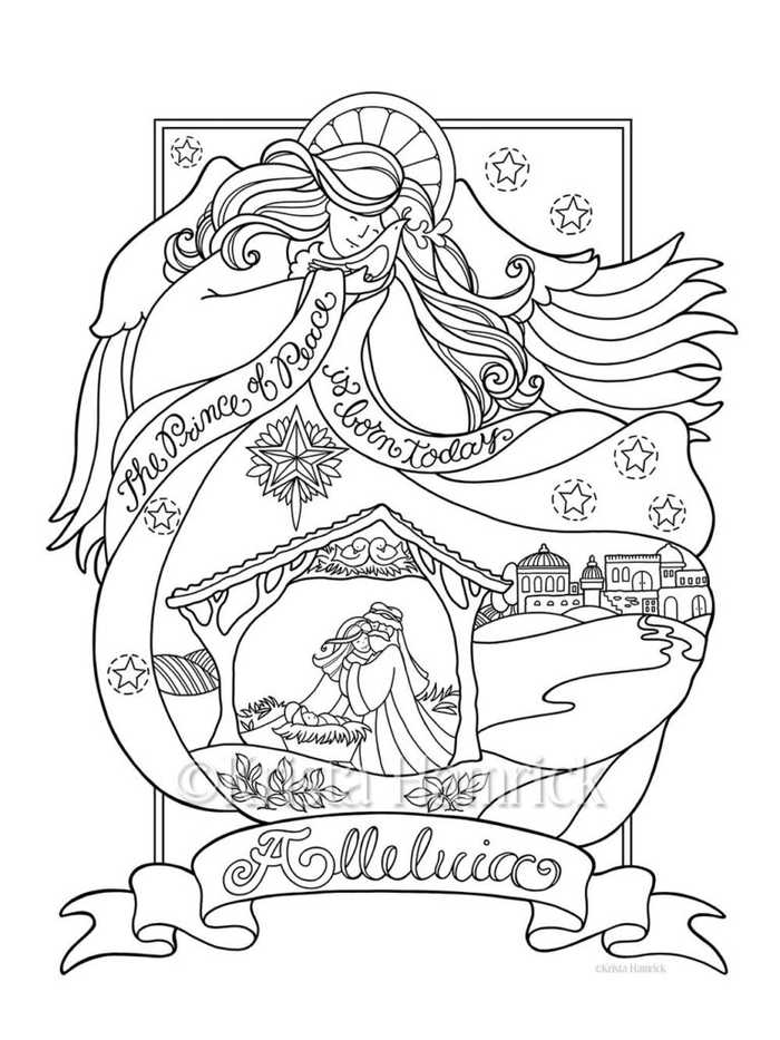 Angel Art Coloring Page