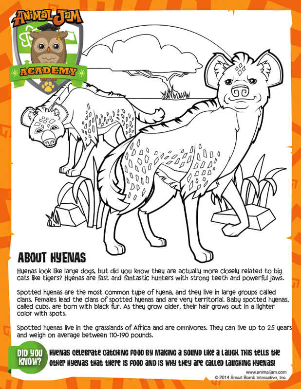 Animal Jam Hyena Page