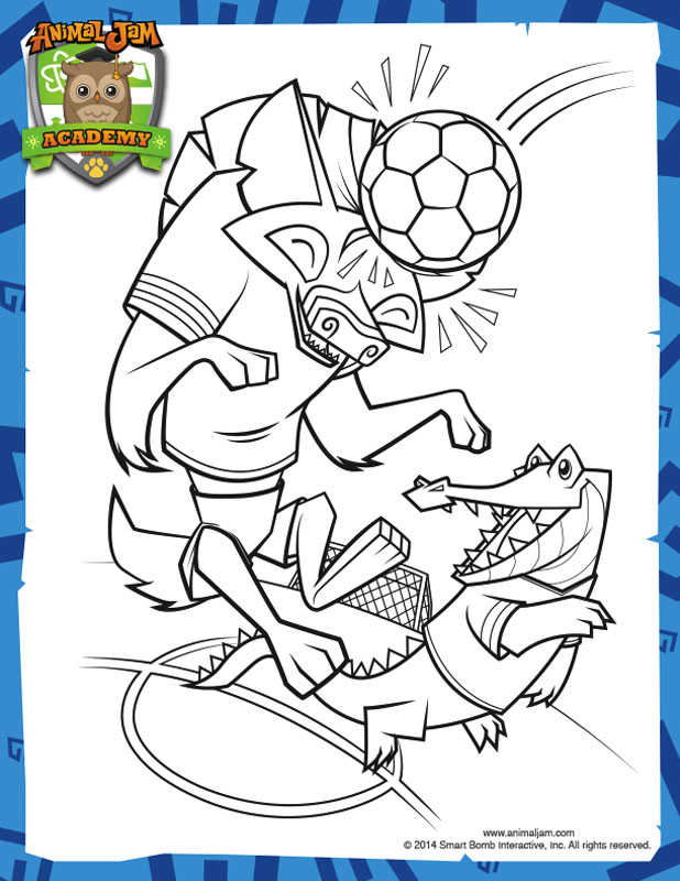 Animal Jam Soccer Coloring Pages