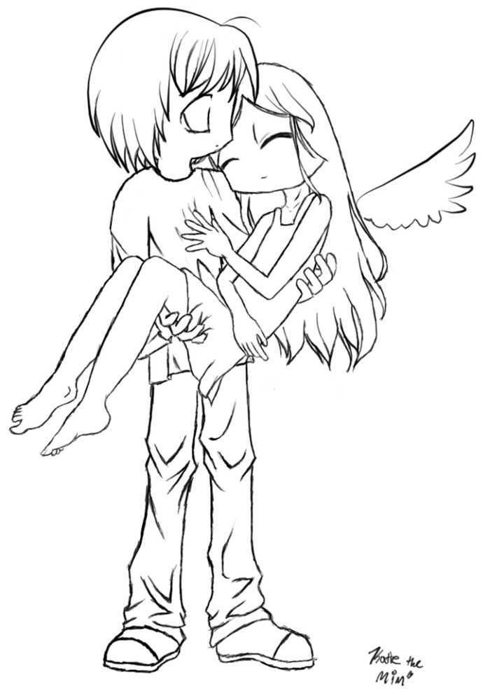 Anime Angel Drawing Coloring Page