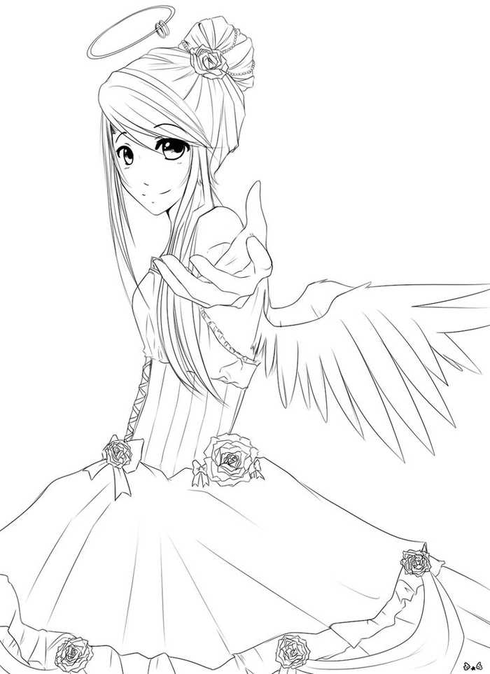 Anime Petty Angel Coloring Page