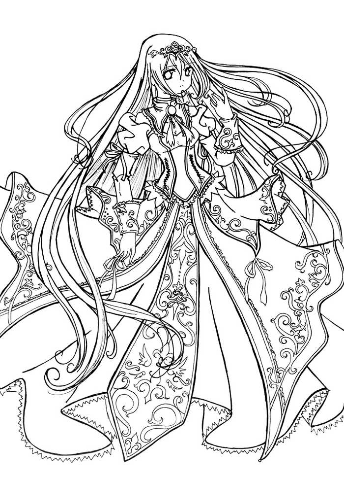 Anime Princess Coloring Page Printable